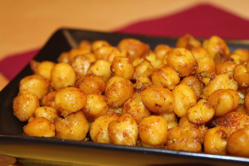 Garbanzos asados al curry