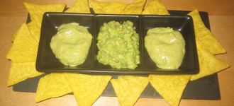 Guacamole en dos texturas