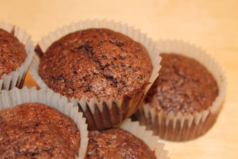 Muffins de doble chocolate