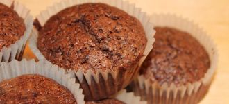 Muffins de doble chocolate