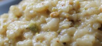 Risotto de pistachos y gorgonzola