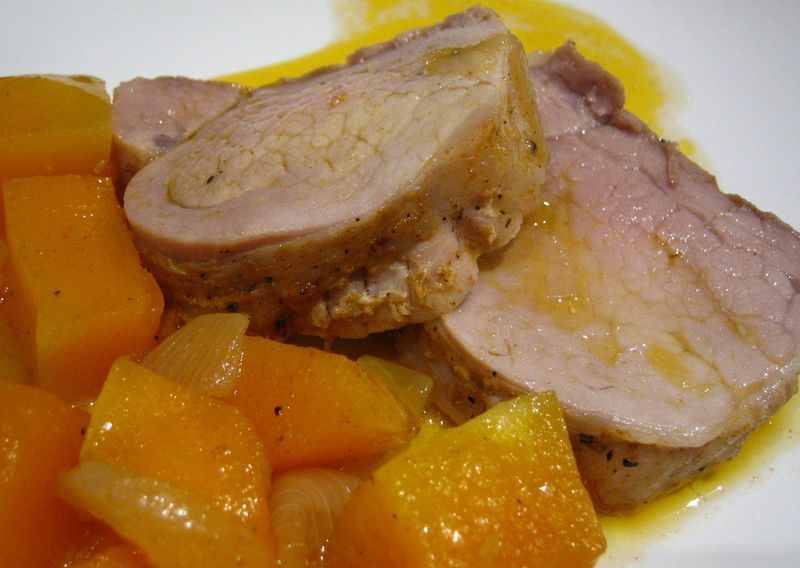 Solomillo con calabaza al cardamomo