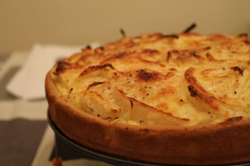 Tarta de cebolla y queso